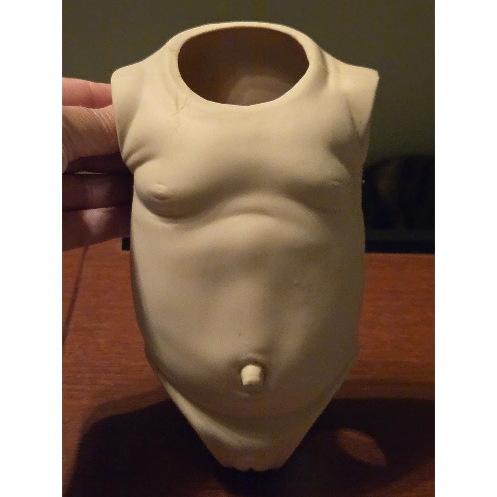 Vintage Bisque Porcelain Doll Torso Female Anatomy Replacement Part 647 Tan
